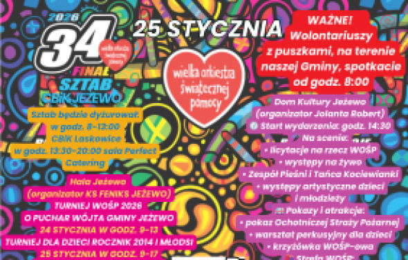 Sztab WOŚP w Gminie Jeżewo zaprasza