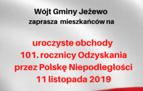 Uroczyste obchody 101 rocznicy odzyskania przez Polskę Niepodległości 11.11.2019 r.