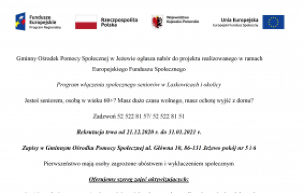 Program włączenia społecznego seniorów w Laskowicach i okolicy 