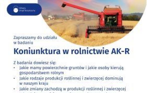 Badanie statystyczne z zakresu rolnictwa - Ankieta koniunktury w gospodarstwie rolnym 13-31.01.2023 r. 