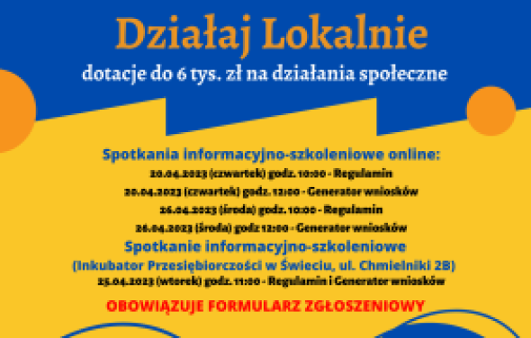 Działaj Lokalnie - ogłoszenie konkursu dla organizacji pozarządowych