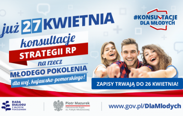 Zapisz się na konsultacje strategii dla młodzieży w woj. kujawsko-pomorskim!