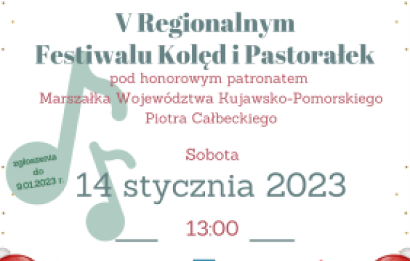 V Festiwal Kolęd i Piosenek Świątecznych dla dzieci i młodzieży 14.01.2023 r. 