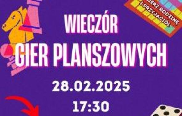 Wieczór gier planszowych w Centrum Biblioteki i Kultury w Gminie Jeżewo