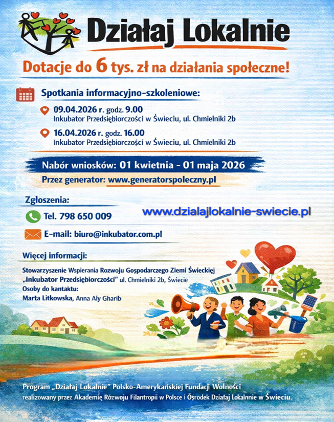 Działaj Lokalnie - dotacje do 6 tys. zł na działania społeczne