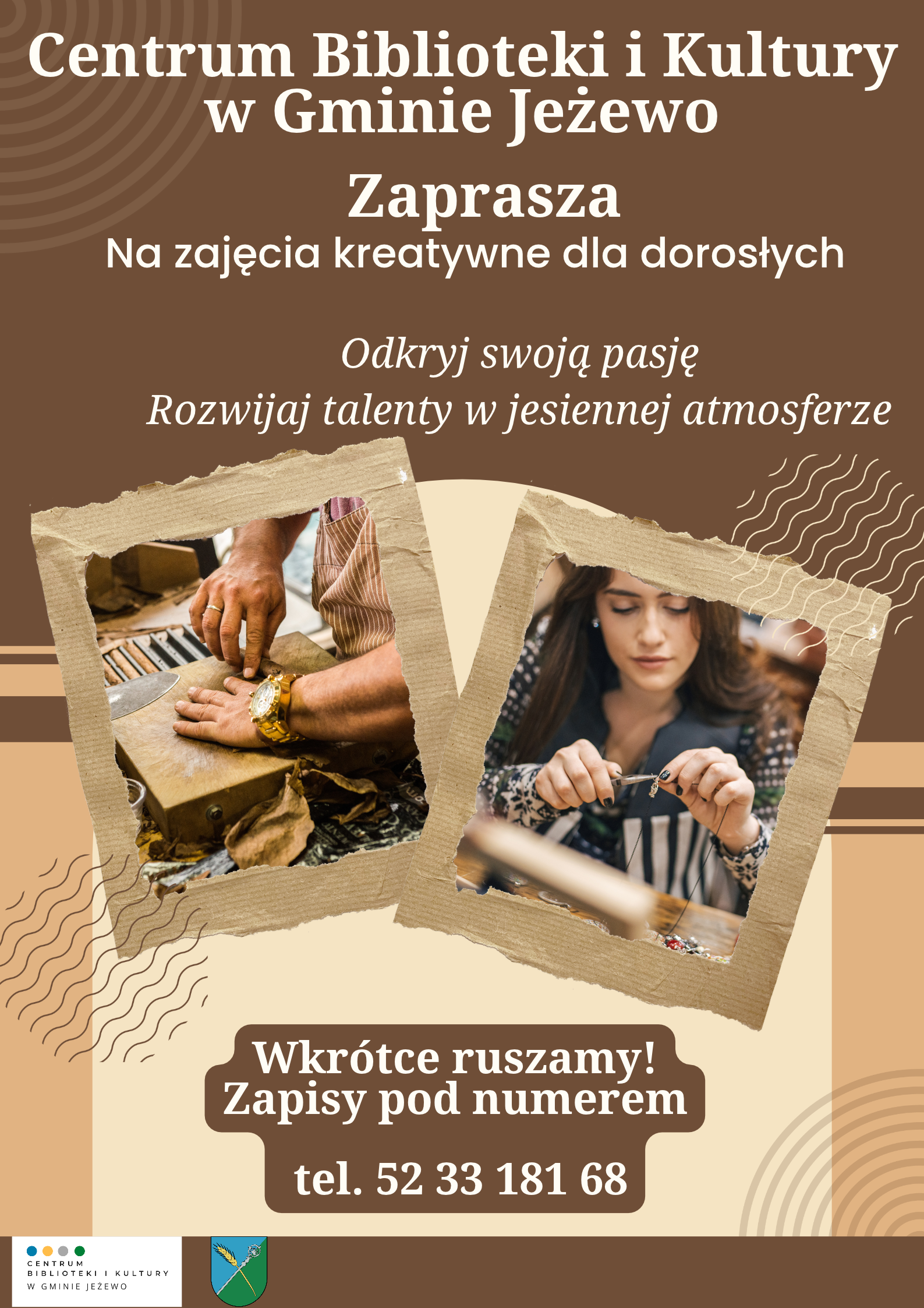 cBiK zaprasza na zajęcia kreatywne dla dorosłych, odkryj swoją pasję, rozwijaj talenty w jesiennej atmosferze. Wkt&oacute;rtce ruszamy! Zapisy pod numerem tel. 553318168