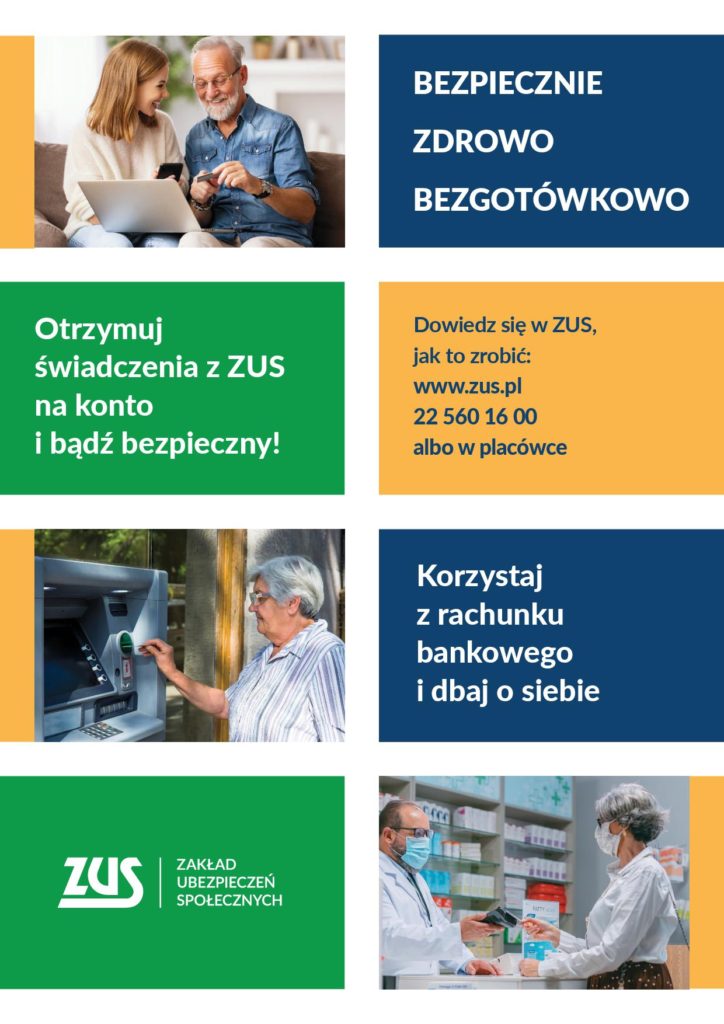 Informacja ZUS. Bezpiecznie, zdrowo, bezgotówkowo