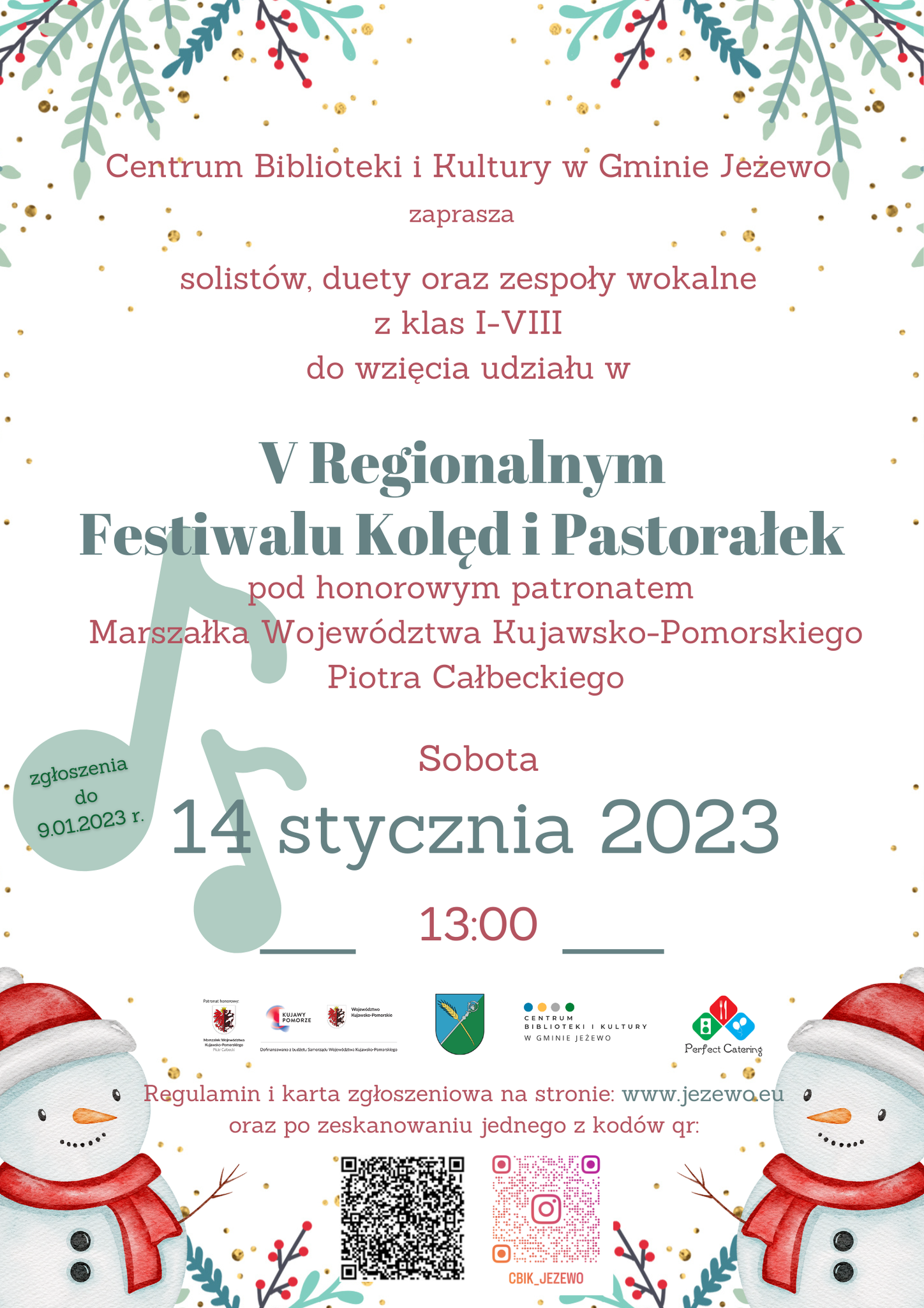 V Festiwal Kolęd i Piosenek Świątecznych dla dzieci i młodzieży 14.01.2023 r. 