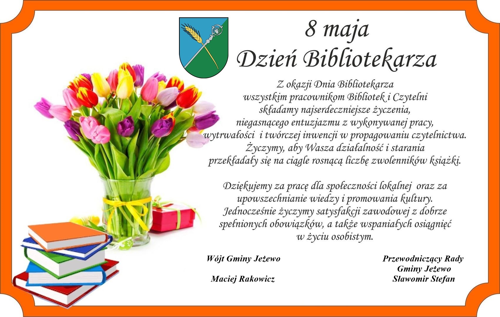 Życzenia z okazji Dnia Bibliotekarza i Bibliotek